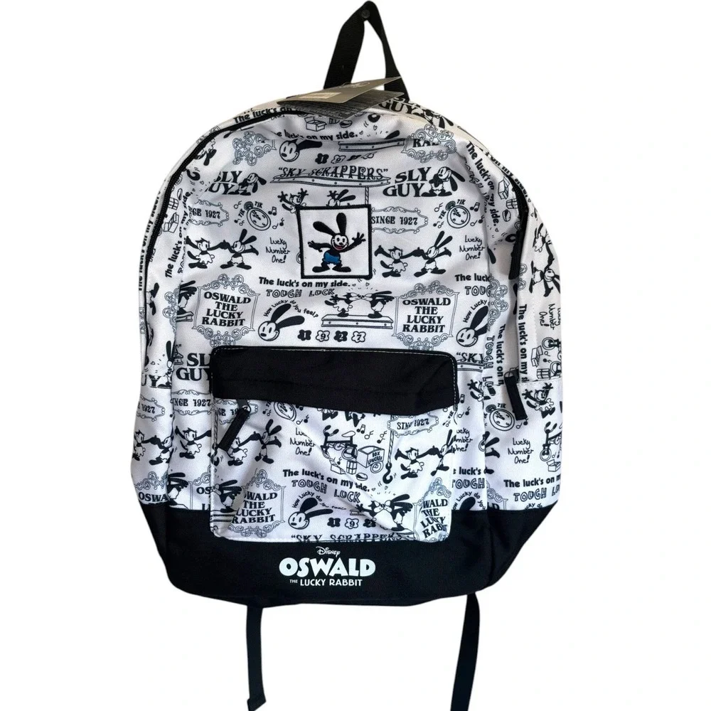 NWT Disney Parks Oswald The Lucky Rabbit Medium Backpack White Black
